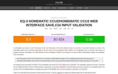 eQ-3 Homematic CCU2/Homematic CCU3 Web Interface save ...