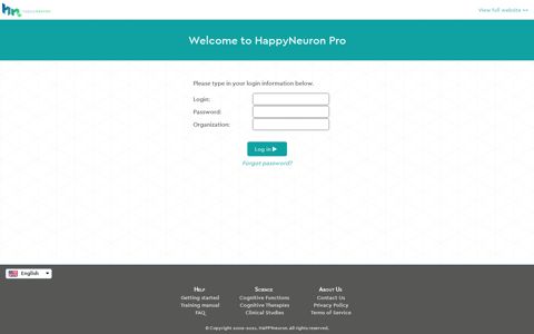 Log In | HAPPYneuron Pro