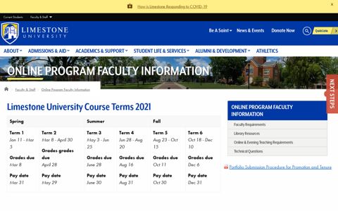 Online Program Faculty Information | Limestone University
