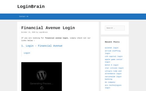 Financial Avenue - Login - Financial Avenue - LoginBrain