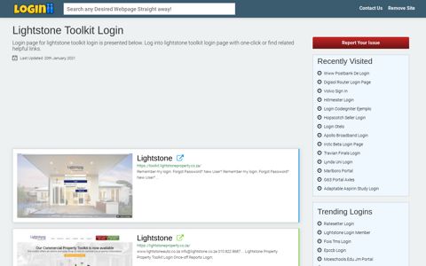 Lightstone Toolkit Login - Loginii.com