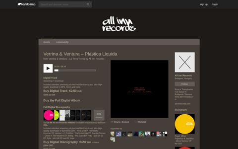 Verrina & Ventura ‎– Plastica Liquida | All Inn Records
