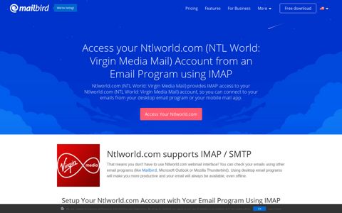 Access your Ntlworld.com (NTL World: Virgin Media Mail ...