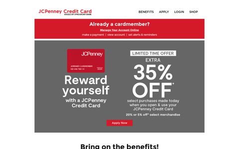 JCPenney Credit Card — Online Credit Center