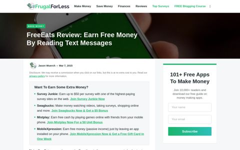 FreeEats Review: Earn Free Money By Reading Text Messages