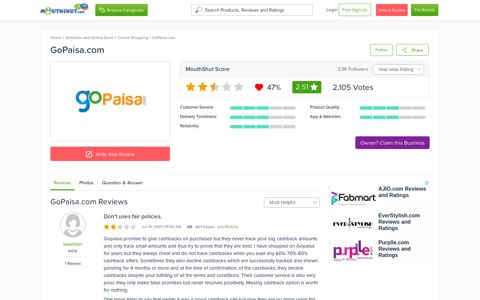 GOPAISA.COM Reviews, Feedback, Complaint, Experience ...