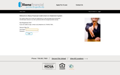 Illiana Financial Credit Union E-Statements - Login
