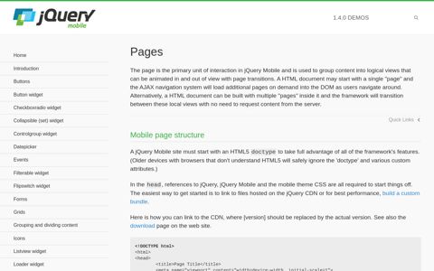 Pages - jQuery Mobile Demos