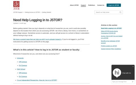 Need Help Logging in to JSTOR? – JSTOR Support