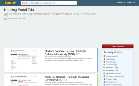 Housing Portal Fdu - Loginii.com