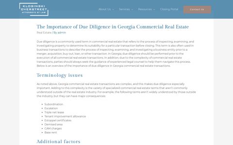 The Importance of Due Diligence in Georgia Commercial Real Estate