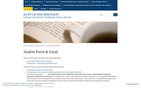 Student Portal & Email « KUPP Of Information