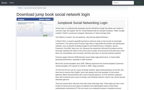 Download jump book social network login