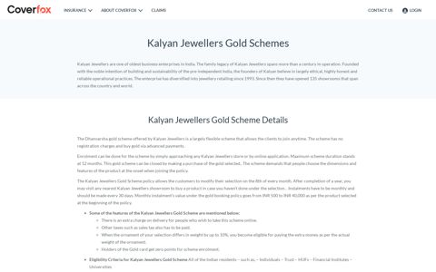 Gold Rate | Kalyan Jewellers Gold Schemes | Coverfox