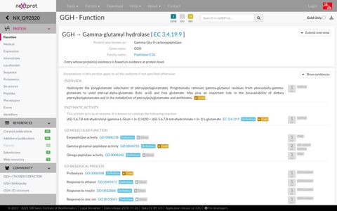 GGH - Gamma-glutamyl hydrolase - Function - neXtProt
