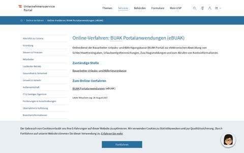 Online-Verfahren: BUAK Portalanwendungen (eBUAK) - USP