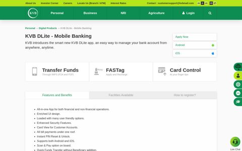 KVB - DLite | Mobile Banking | Karur Vysya Bank