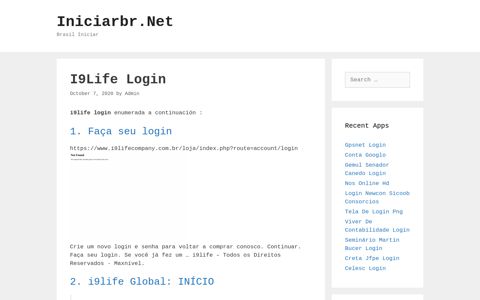 I9Life Login - Iniciarbr.Net