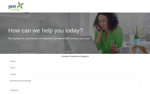 Contact Support - Customer Service - Just Energy