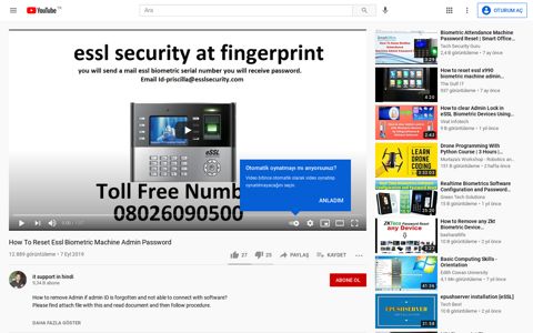 How To Reset Essl Biometric Machine Admin ... - YouTube