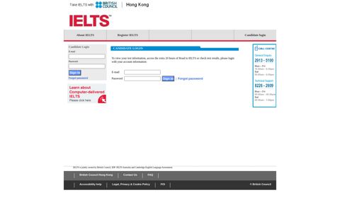 Candidate Login - IELTS - British Council - Hong Kong