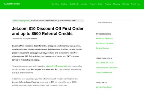 Jet.com $10 Discount Off First Order and up to $500 Referral ...