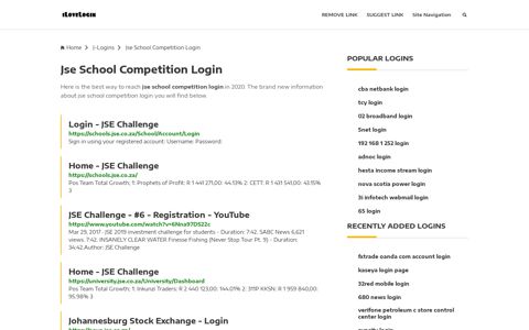 Jse School Competition Login ❤️ One Click Access - iLoveLogin