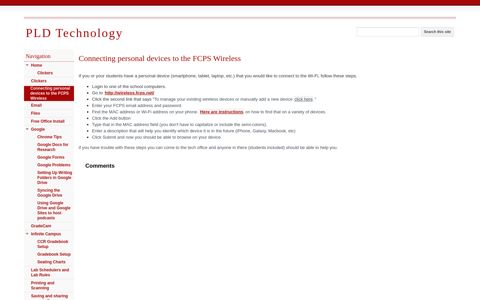 Connecting personal devices to the FCPS Wireless - PLD ...