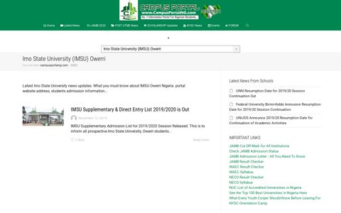 Imo State University News Updates • www.imsu.edu.ng
