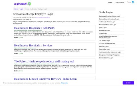 Kronos Healthscope Employee Login Healthscope Hospitals ...