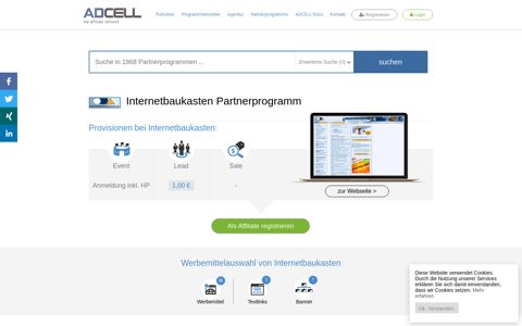 Internetbaukasten Partnerprogramm bei ADCELL - Hier ...