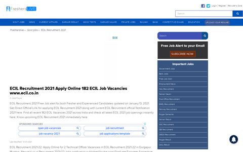 ECIL Recruitment 2020 Apply Online 15 ECIL Job Vacancies ...