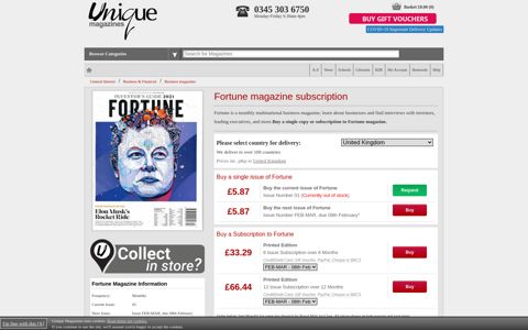 Fortune Magazine Subscription - Unique Magazines