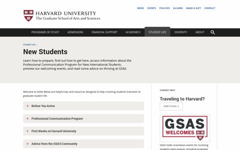 New Students | Harvard University - The Graduate School of ...