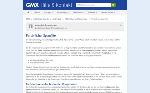 Persönlicher Spamfilter - GMX Hilfe