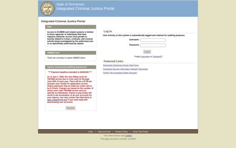Log In – Integrated Criminal Justice Portal - State Services