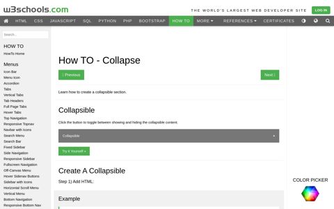 How To Create a Collapsible - W3Schools