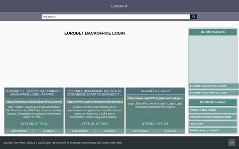 eurobet backoffice login - Panoramica generale di accesso ... - logun.it