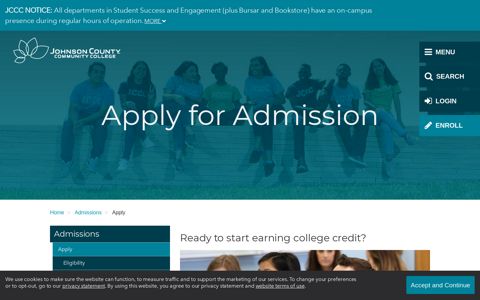 Apply for Admission | Johnson County Community College