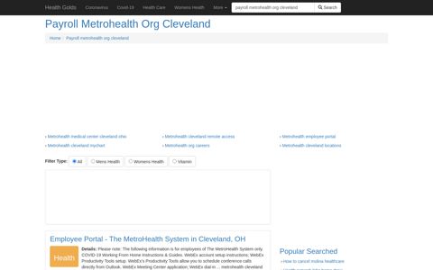 Payroll Metrohealth Org Cleveland - Health Golds