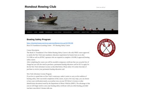 Boating Safety Program | Rondout Rowing Club