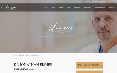 Dr. Jonathan Fisher - Plastic Surgeon | Unique Aesthetic Center