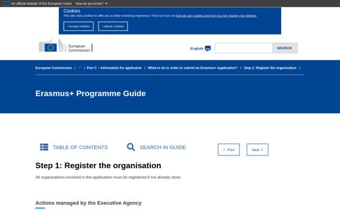 Step 1: Register the organisation | Erasmus+