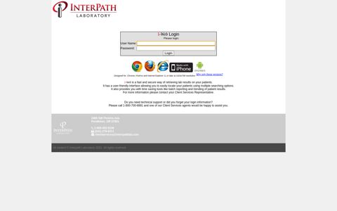 I-Web Login - Interpath Laboratory