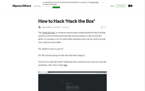 How to Hack 'Hack the Box'. The 'Hack the Box' is a famous ...