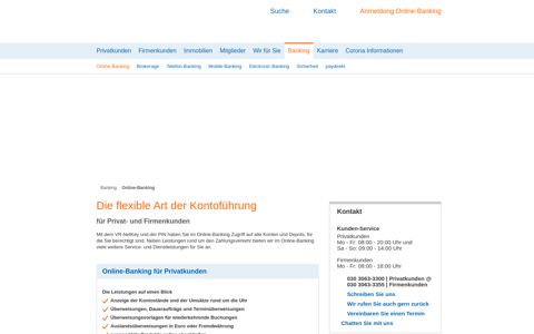 Online-Banking - Berliner Volksbank