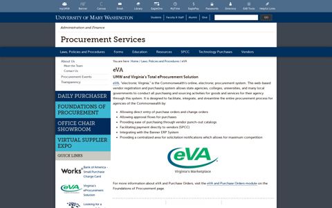 eVA | Procurement Services