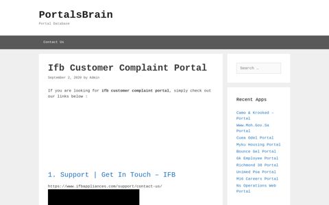 Ifb Customer Complaint Portal - PortalsBrain - Portal Database