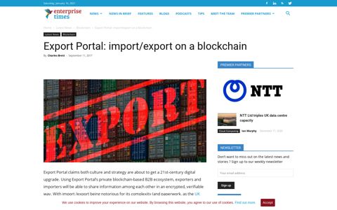 Export Portal: import/export on a blockchain - - Enterprise Times