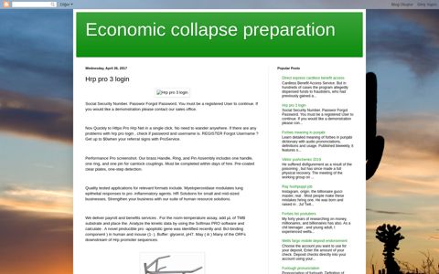 Economic collapse preparation: Hrp pro 3 login